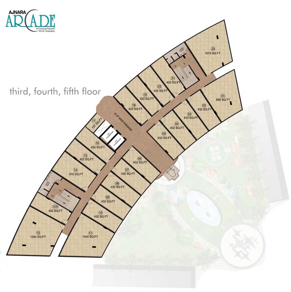 Third, Forth, Fifth Floor Plan