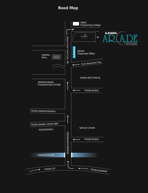 Ajnara Arcade - Location Map