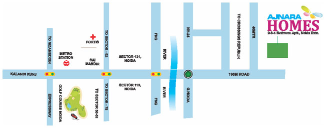 ajnara homes Location Map