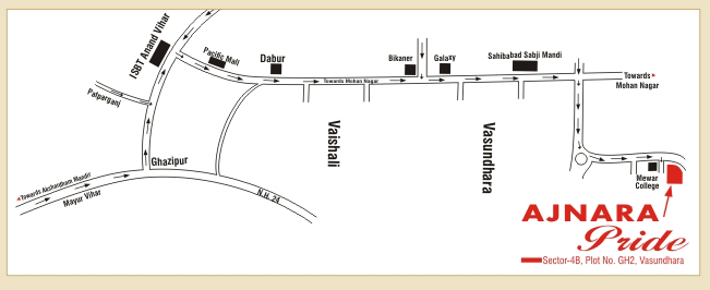 Ajnara Pride - Location Map