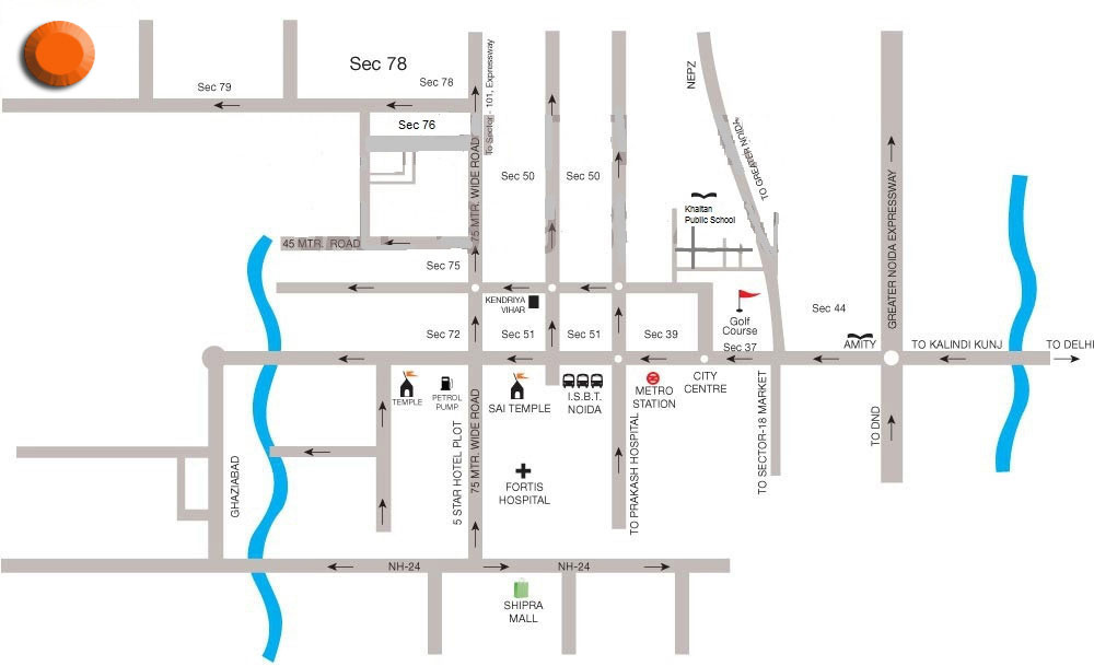 Ajnara Belvedere Location Map Sector 79 Noida
