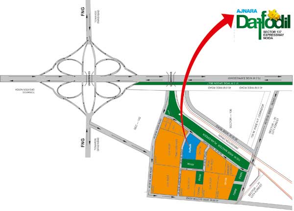 Ajnara Daffodil - Location Map