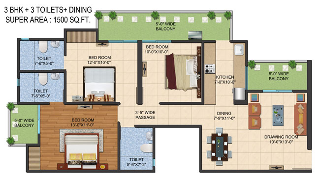 Floor Plans 1500 Sq. ft.