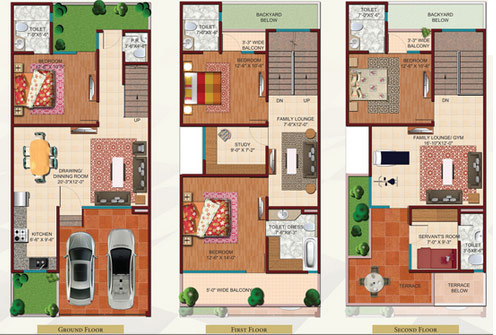 Floor Plan 90 sq. yd. villa
